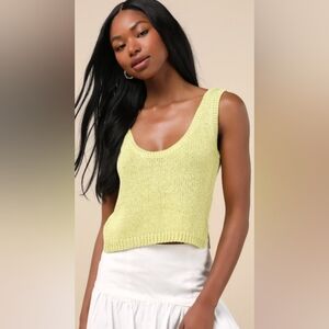 Lulus Lime Green Knit Tank Top